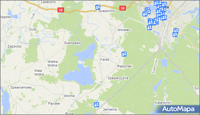 mapa Karaś gmina Iława, Karaś gmina Iława na mapie Targeo