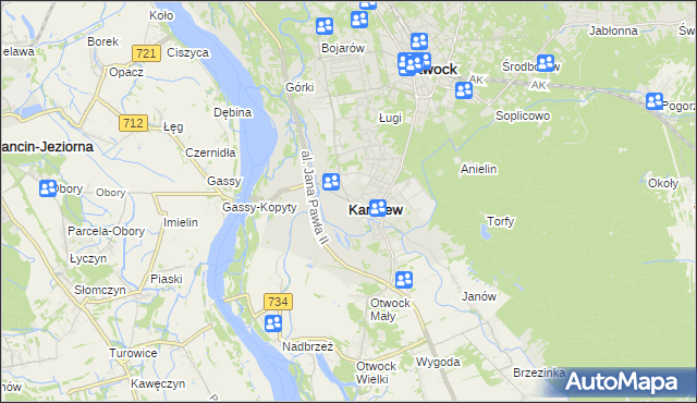 mapa Karczew powiat otwocki, Karczew powiat otwocki na mapie Targeo