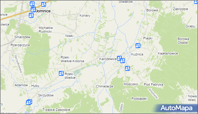 mapa Karczewice, Karczewice na mapie Targeo
