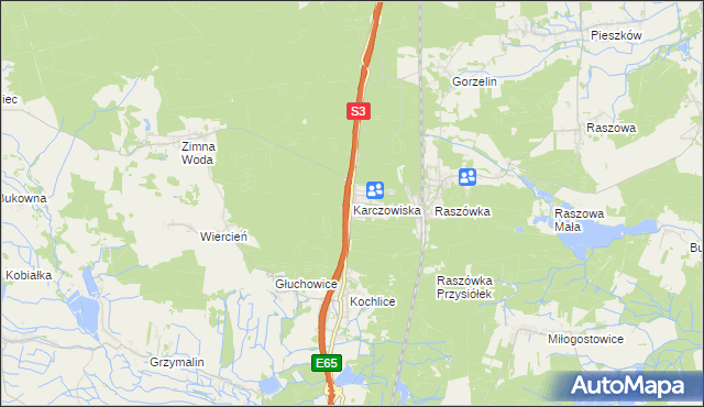 mapa Karczowiska, Karczowiska na mapie Targeo