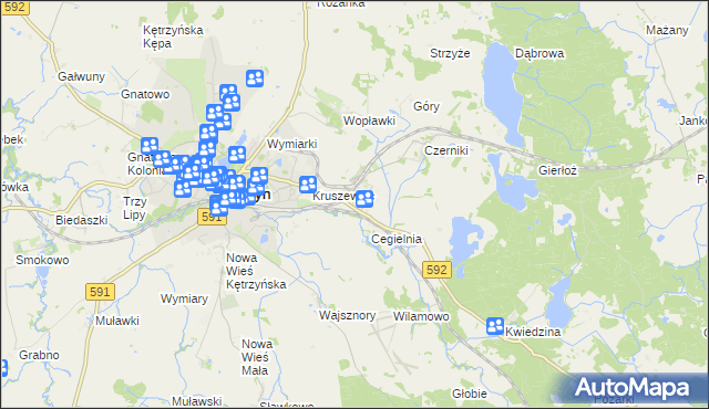 mapa Karolewo gmina Kętrzyn, Karolewo gmina Kętrzyn na mapie Targeo