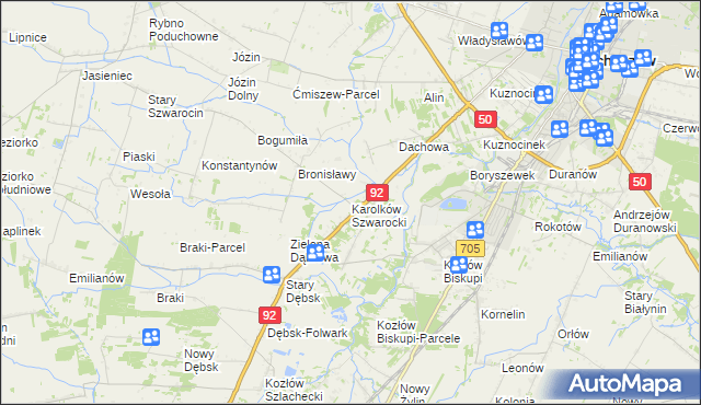 mapa Karolków Szwarocki, Karolków Szwarocki na mapie Targeo