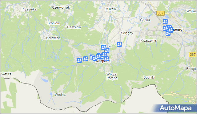 mapa Karpacz, Karpacz na mapie Targeo