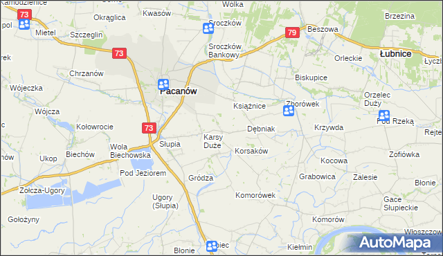 mapa Karsy Małe, Karsy Małe na mapie Targeo