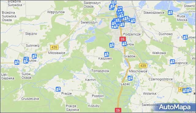 mapa Kaszowo, Kaszowo na mapie Targeo