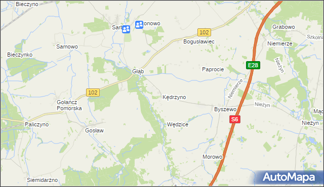 mapa Kędrzyno, Kędrzyno na mapie Targeo