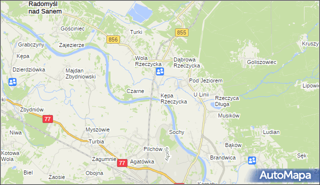 mapa Kępa Rzeczycka, Kępa Rzeczycka na mapie Targeo