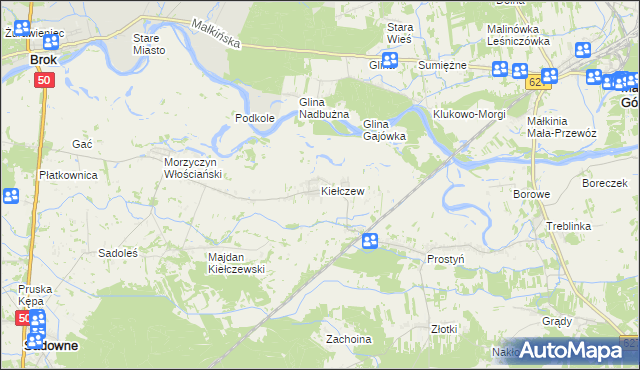 mapa Kiełczew, Kiełczew na mapie Targeo