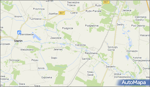 mapa Kierzków gmina Stanin, Kierzków gmina Stanin na mapie Targeo