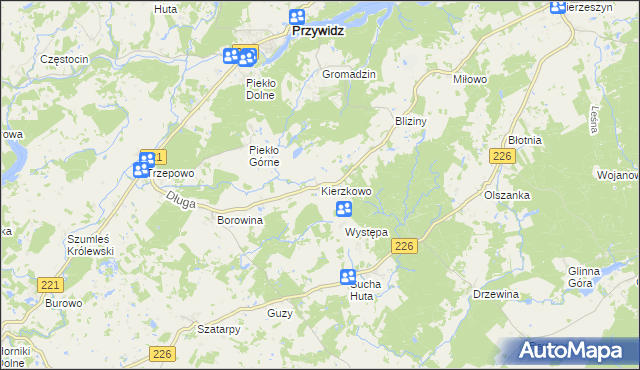 mapa Kierzkowo gmina Przywidz, Kierzkowo gmina Przywidz na mapie Targeo