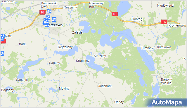 mapa Kierzliny, Kierzliny na mapie Targeo