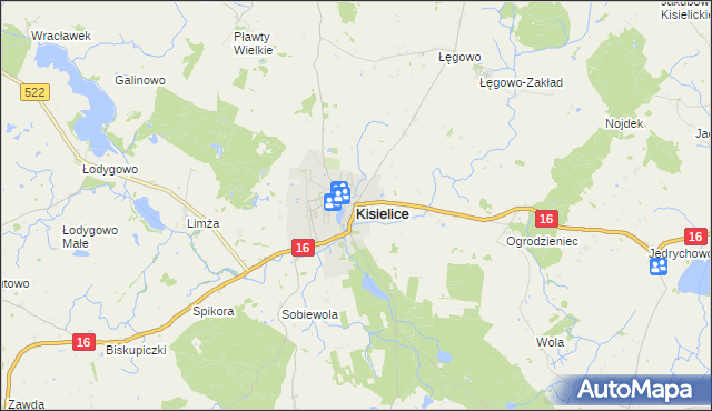 mapa Kisielice, Kisielice na mapie Targeo