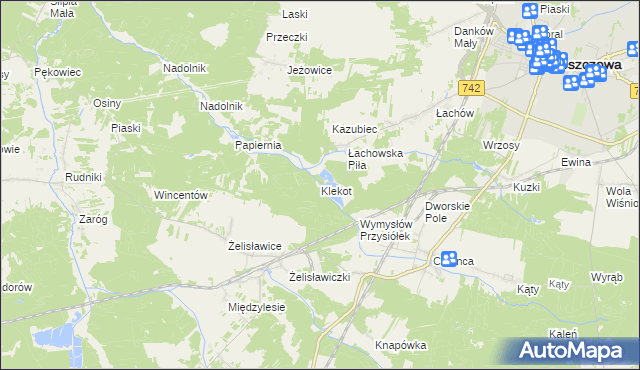 mapa Klekot, Klekot na mapie Targeo