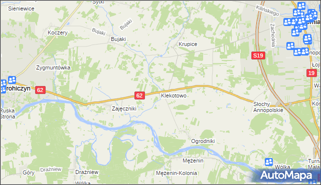 mapa Klekotowo gmina Siemiatycze, Klekotowo gmina Siemiatycze na mapie Targeo