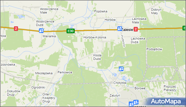 mapa Kłoda Duża, Kłoda Duża na mapie Targeo