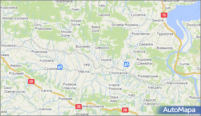 mapa Kłodne, Kłodne na mapie Targeo