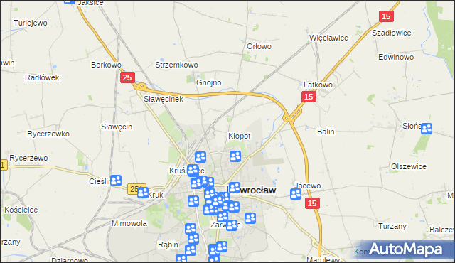 mapa Kłopot gmina Inowrocław, Kłopot gmina Inowrocław na mapie Targeo