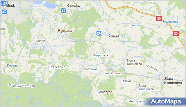 mapa Kłopotnica, Kłopotnica na mapie Targeo