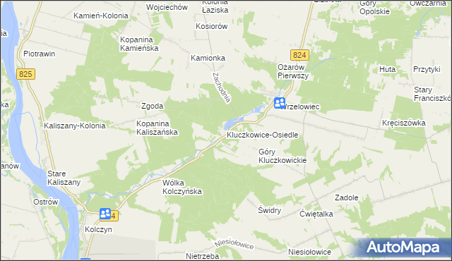 mapa Kluczkowice-Osiedle, Kluczkowice-Osiedle na mapie Targeo