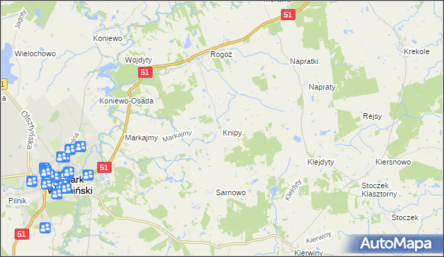 mapa Knipy, Knipy na mapie Targeo