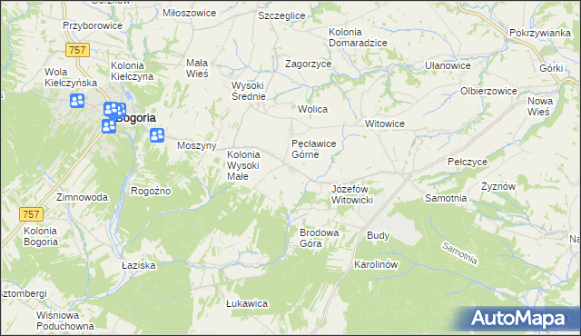 mapa Kolonia Pęcławska, Kolonia Pęcławska na mapie Targeo