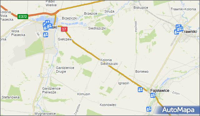 mapa Kolonia Siedliszczki, Kolonia Siedliszczki na mapie Targeo