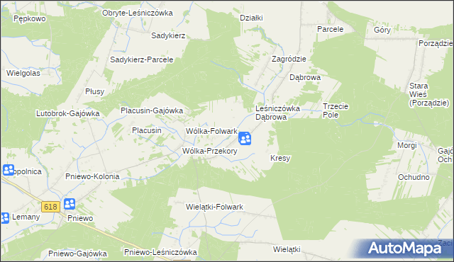 mapa Komorowo gmina Rząśnik, Komorowo gmina Rząśnik na mapie Targeo
