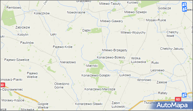 mapa Konarzewo-Bolesty, Konarzewo-Bolesty na mapie Targeo