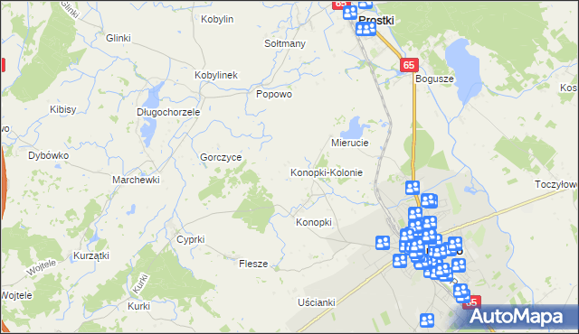 mapa Konopki-Kolonie, Konopki-Kolonie na mapie Targeo