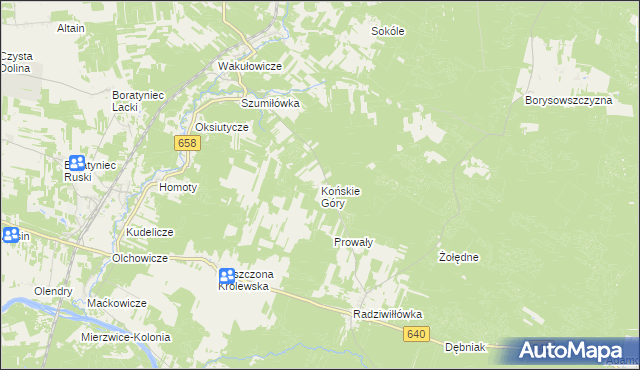 mapa Końskie Góry, Końskie Góry na mapie Targeo