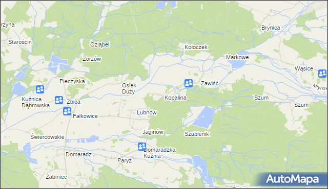 mapa Kopalina gmina Pokój, Kopalina gmina Pokój na mapie Targeo
