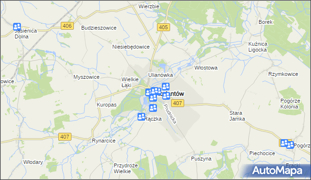 mapa Korfantów, Korfantów na mapie Targeo