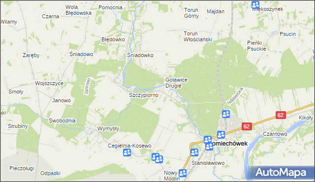 mapa Kosewko, Kosewko na mapie Targeo