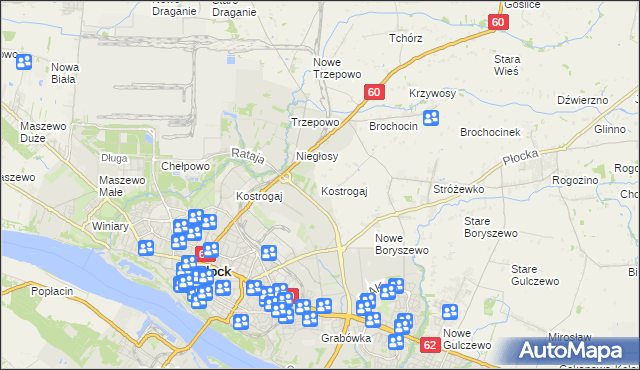 mapa Kostrogaj, Kostrogaj na mapie Targeo
