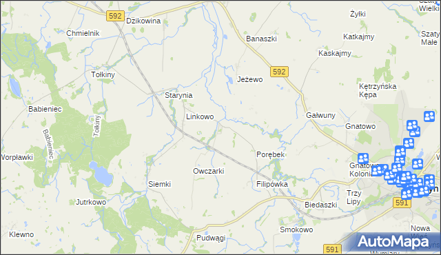 mapa Kotkowo gmina Kętrzyn, Kotkowo gmina Kętrzyn na mapie Targeo
