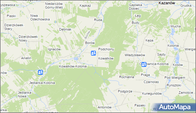 mapa Kowalków, Kowalków na mapie Targeo