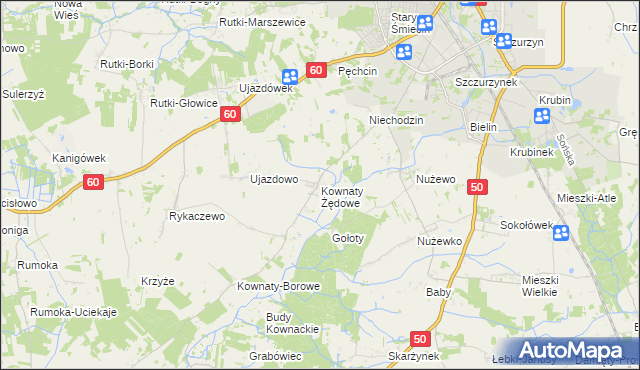 mapa Kownaty Żędowe, Kownaty Żędowe na mapie Targeo