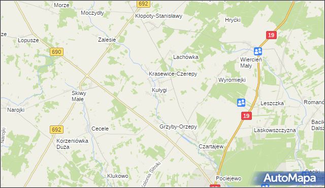 mapa Krasewice Stare, Krasewice Stare na mapie Targeo