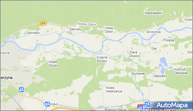 mapa Krasne Dłusko, Krasne Dłusko na mapie Targeo