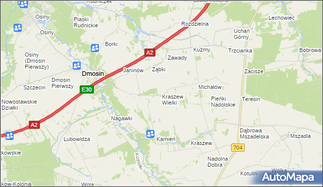 mapa Kraszew Wielki, Kraszew Wielki na mapie Targeo