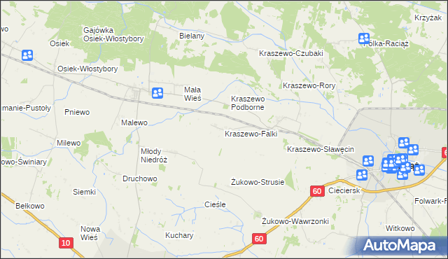 mapa Kraszewo-Falki, Kraszewo-Falki na mapie Targeo