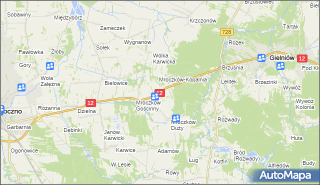mapa Kraszków gmina Opoczno, Kraszków gmina Opoczno na mapie Targeo