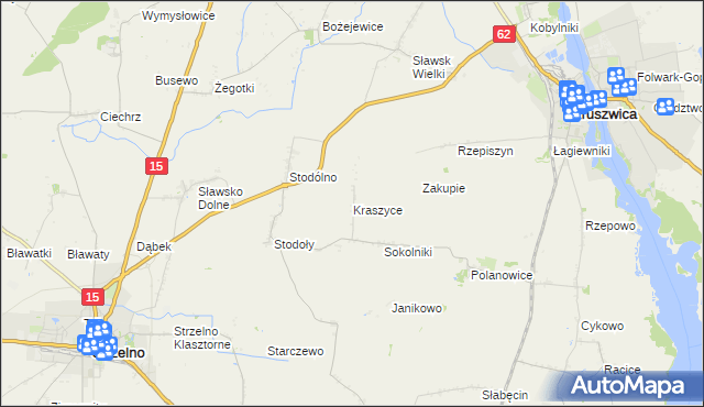 mapa Kraszyce, Kraszyce na mapie Targeo