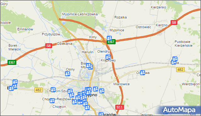 mapa Krążkowy, Krążkowy na mapie Targeo