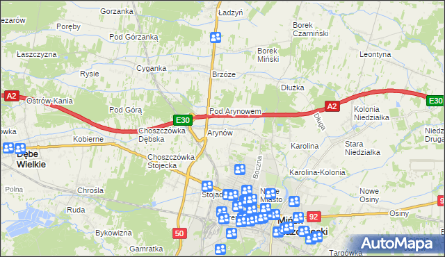 mapa Królewiec gmina Mińsk Mazowiecki, Królewiec gmina Mińsk Mazowiecki na mapie Targeo