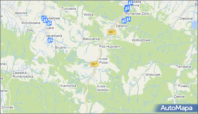 mapa Królik Polski, Królik Polski na mapie Targeo