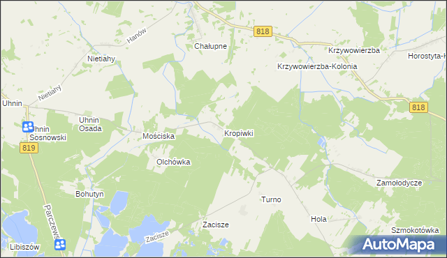 mapa Kropiwki, Kropiwki na mapie Targeo