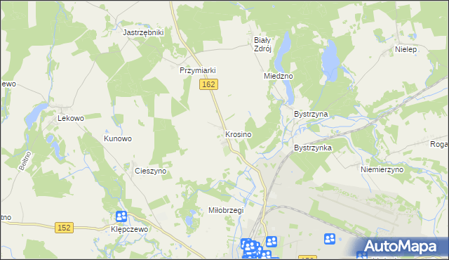 mapa Krosino gmina Świdwin, Krosino gmina Świdwin na mapie Targeo