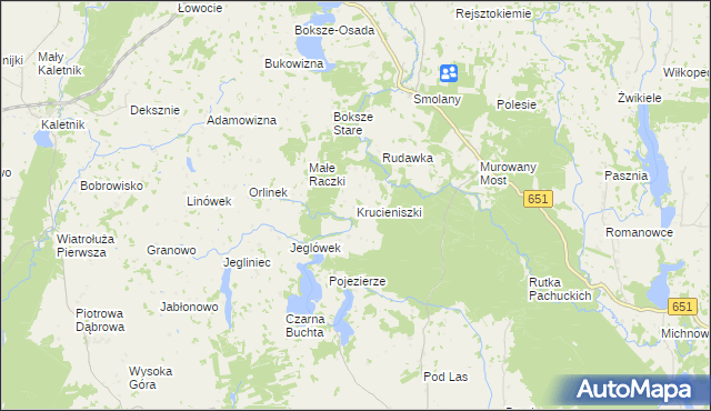 mapa Krucieniszki, Krucieniszki na mapie Targeo