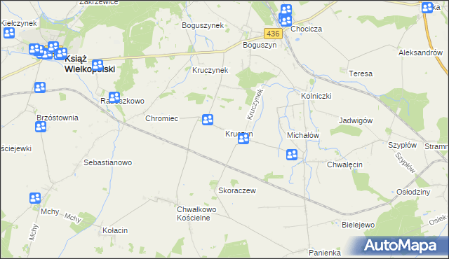 mapa Kruczyn, Kruczyn na mapie Targeo